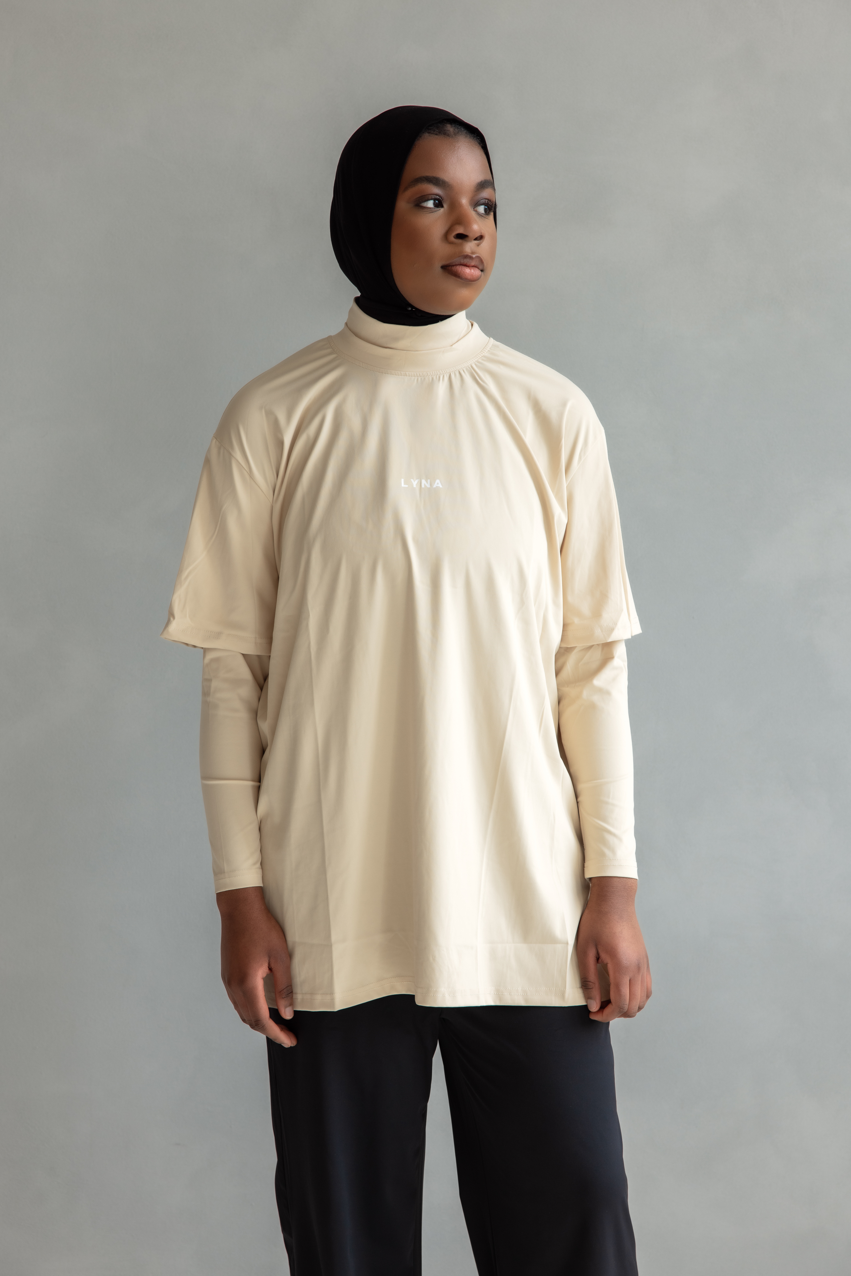 LYNA Core Coverage Tee - Beige