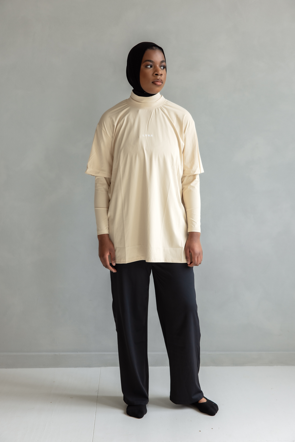 LYNA Core Coverage Tee - Beige