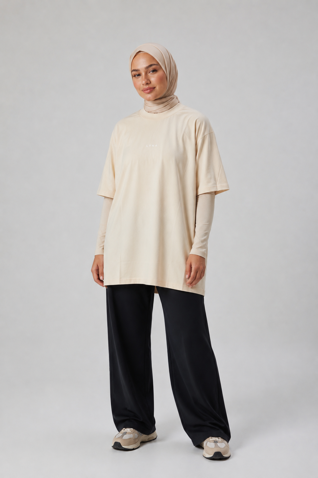 Full Set (Core Coverage Tee Beige + Bottom)