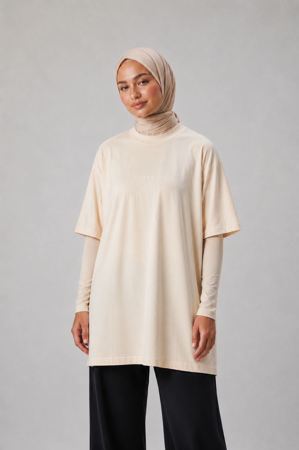 LYNA Core Coverage Tee - Beige