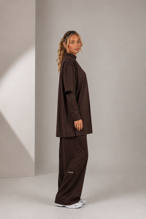 Full Set (Core Coverage Tee Dark Brown + Bottom)