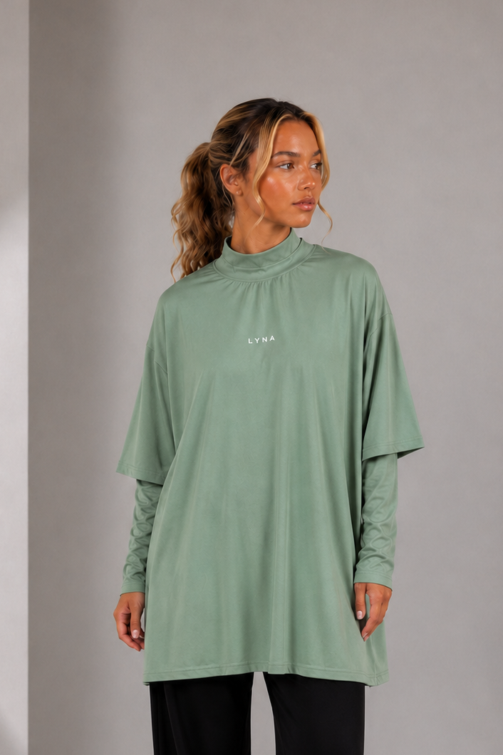 LYNA Core Coverage Tee – Matcha Green