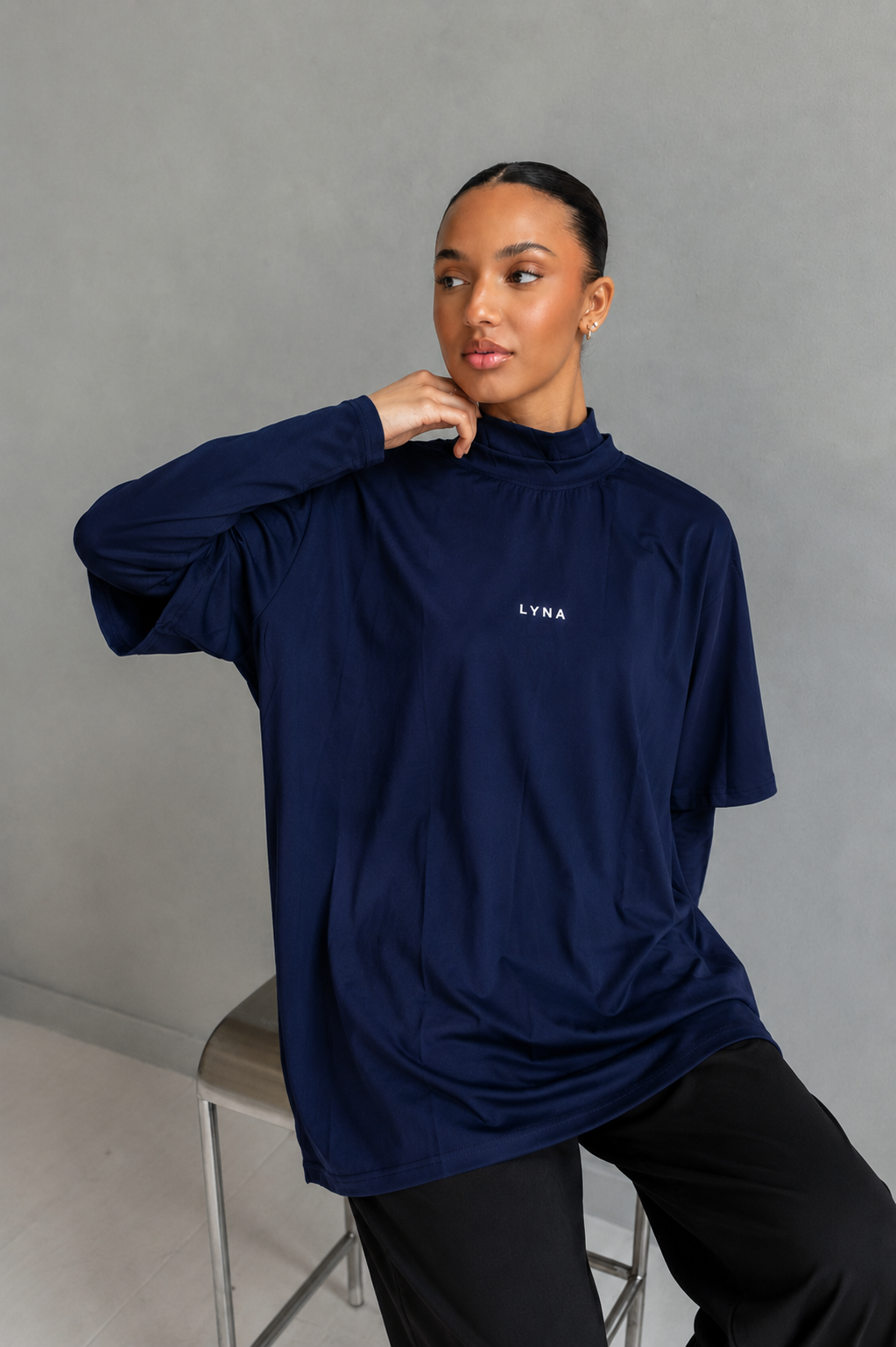 LYNA Core Coverage Tee – Navy Blue