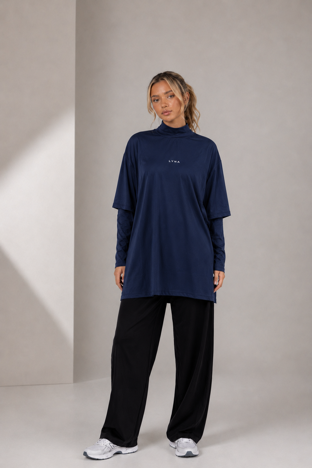 LYNA Core Coverage Tee – Navy Blue